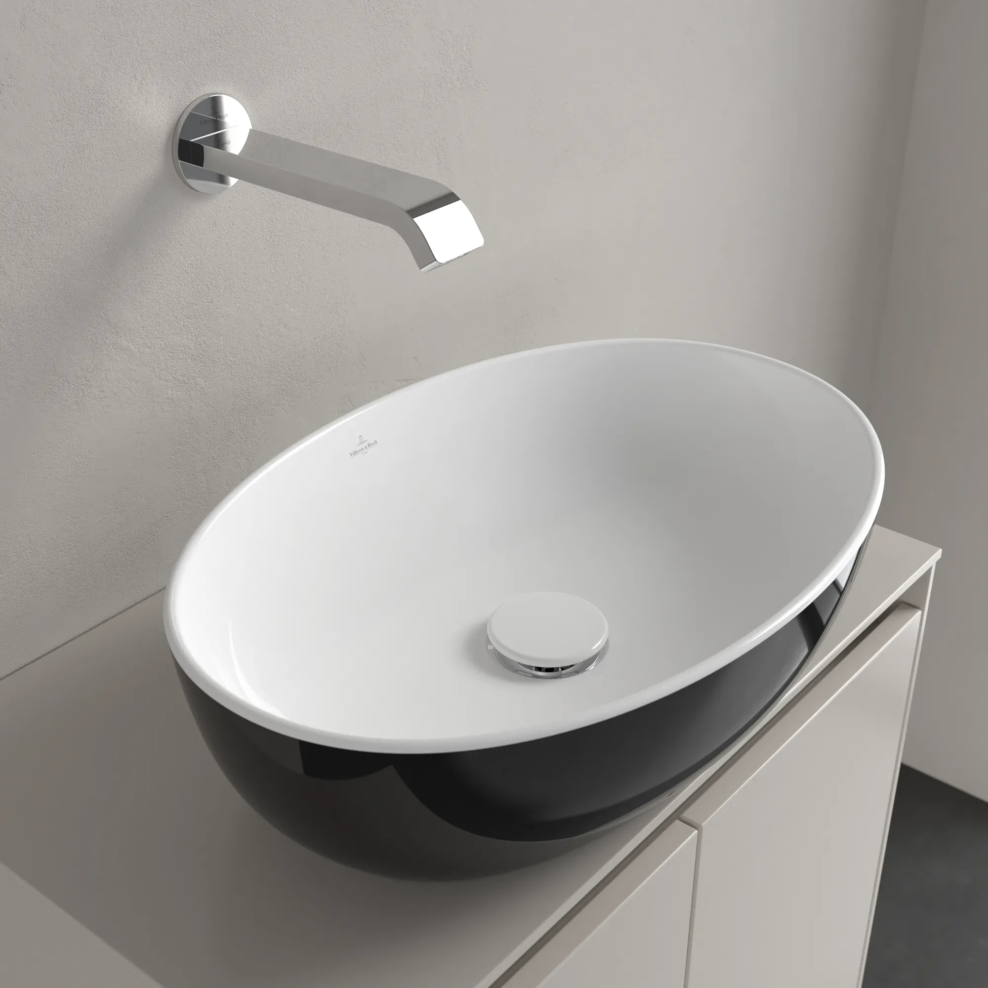 Villeroy & Boch Aufsatzwaschtisch „Artis“ 480 × 325 × 135 mm in Coal Black