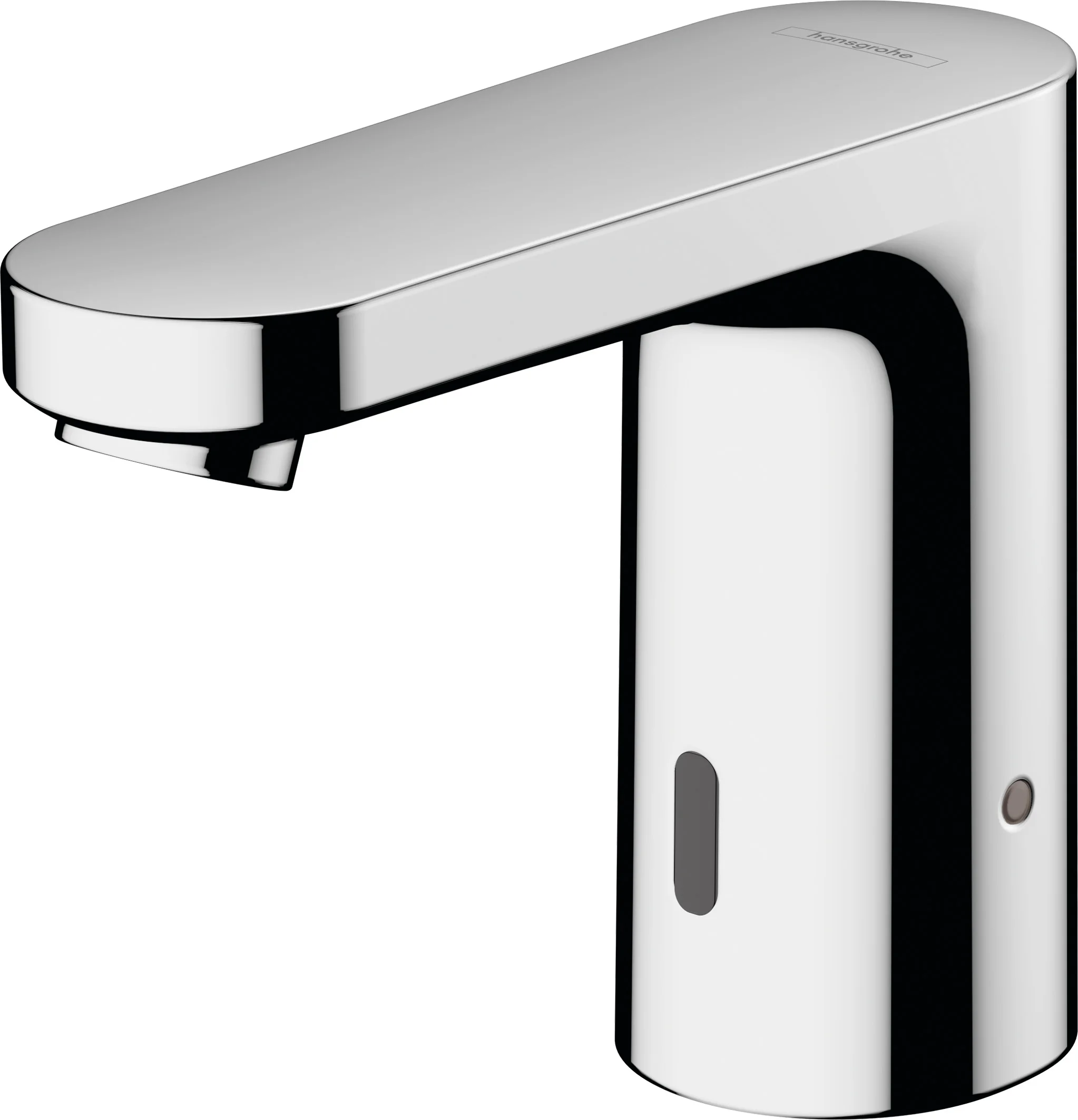 Hansgrohe Vernis Blend Elektronik-Waschtischmischer, Chrom, Ausladung 112 mm, Normalstrahl, schwenkbarer Strahlformer, Temperaturvoreinstellung, Batteriebetrieb