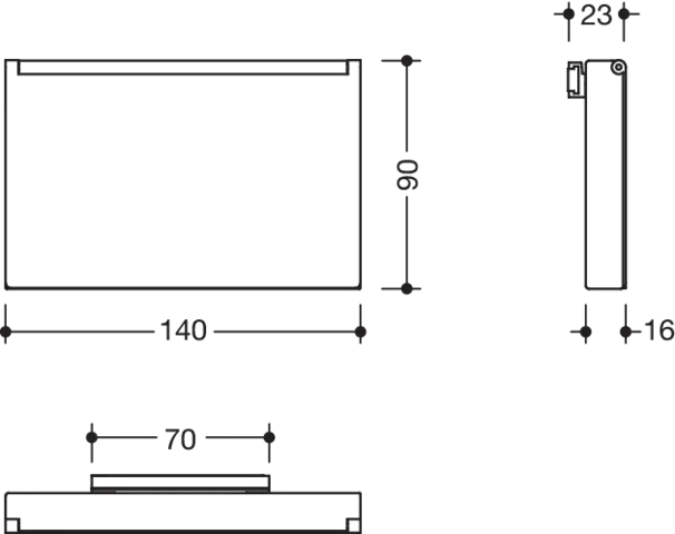 WC-Papierhalter mit Deckel, Edelstahl, pulverbeschichtet, Breite 140 mm, Höhe 90 mm, Tiefe 23 mm, in Farbe DC (Schwarz tiefmatt) WC-Papierhalter mit Deckel, Edelstahl, pulverbeschichtet, Breite 140 mm, Höhe 90 mm, Tiefe 23 mm, in Farbe DC (Schwarz tiefmatt)