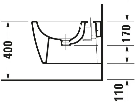 Duravit Wand-Bidet „ME by Starck“, Befestigung sichtbar 37 × 48 × 29 cm in Weiß Hochglanz