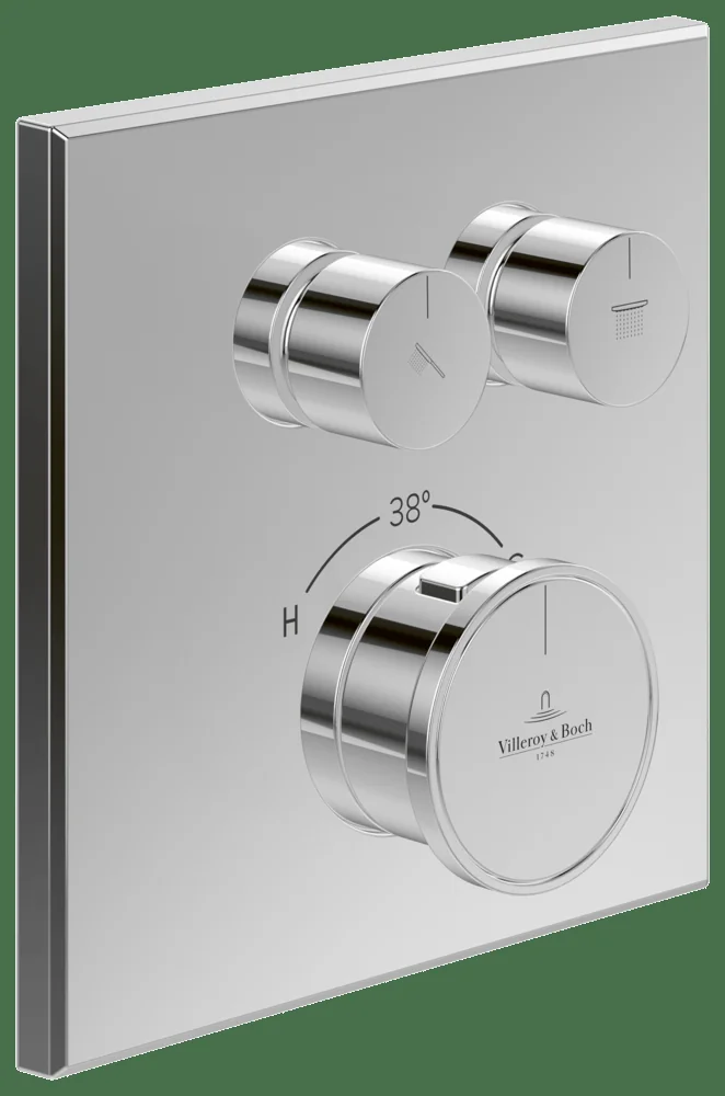 Villeroy & Boch Vea Unterputz-Thermostat, Chrom, 157x45x157 mm, Zweiwege-Mengenregulierung Villeroy & Boch Vea Unterputz-Thermostat, Chrom, 157x45x157 mm, Zweiwege-Mengenregulierung
