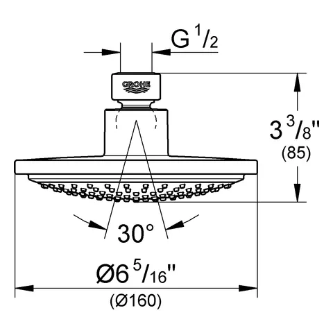 Grohe Euphoria Cosmopolitan 160 Kopfbrause 1 Strahlart chrom Grohe Euphoria Cosmopolitan 160 Kopfbrause 1 Strahlart chrom