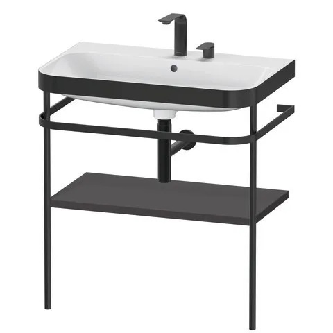 Duravit Waschtischunterschrank mit Metallkonsole „Happy D.2 Plus“ 77,5 × 85 × 49 cm in Graphit Supermatt