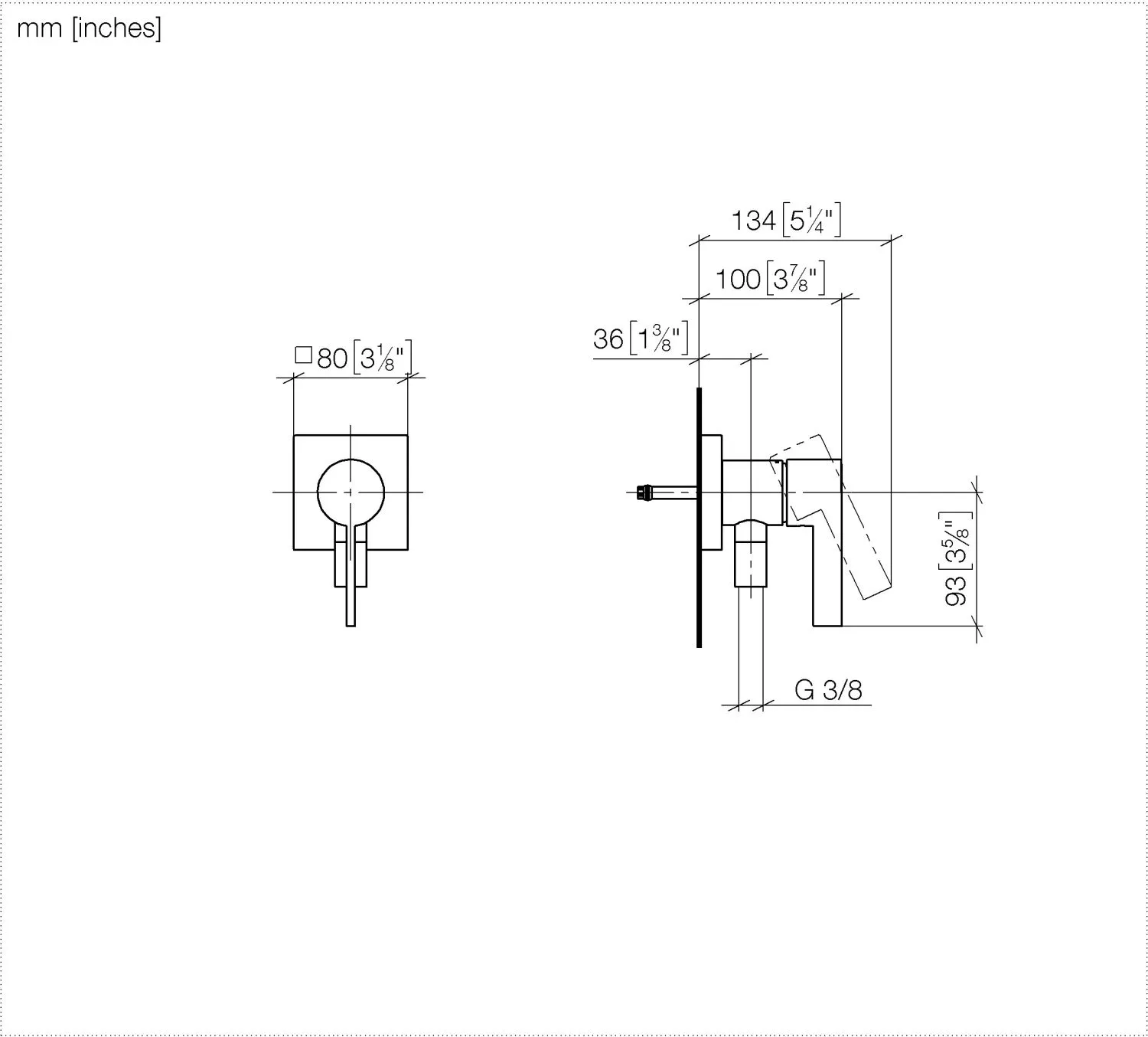Dornbracht UP-Einhandbatterie mit Abdeckplatte mit integriertem Brauseanschluss Chrom Dornbracht UP-Einhandbatterie mit Abdeckplatte mit integriertem Brauseanschluss Chrom