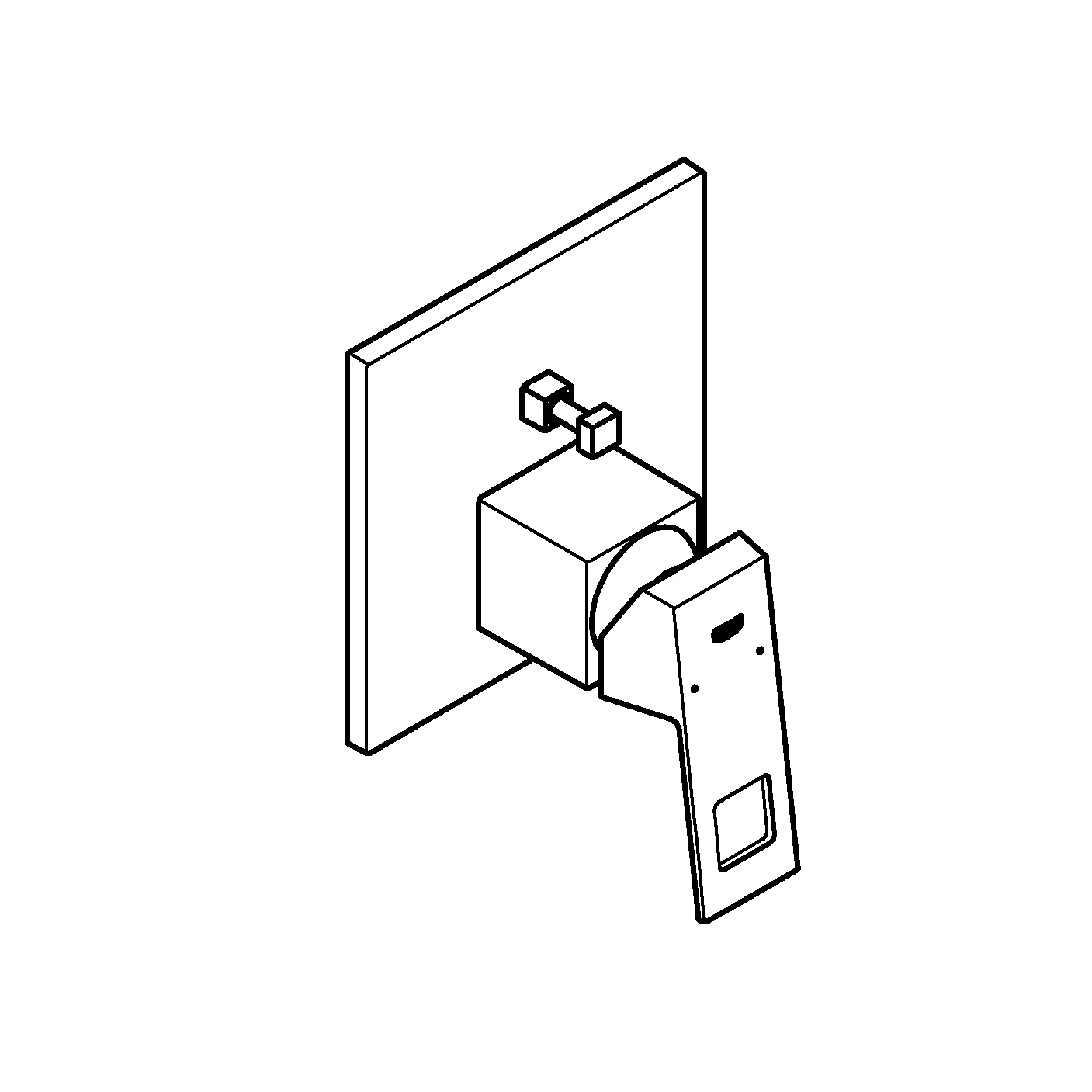 Einhand-Wannenbatterie Eurocube 24062, Fertigmontageset für Rapido SmartBox, chrom