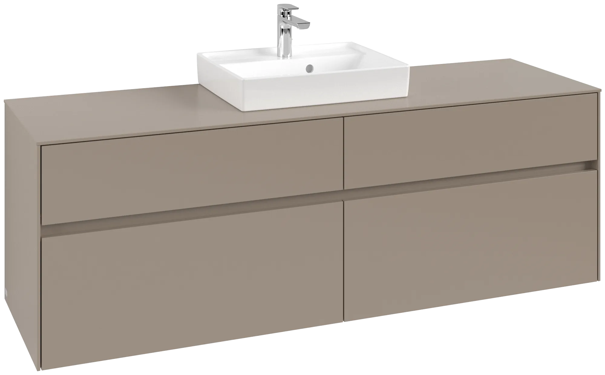Villeroy & Boch Collaro Waschbeckenunterschrank C07700, 1600x548x500mm, 4 Auszüge, Waschbecken mittig, Taupe