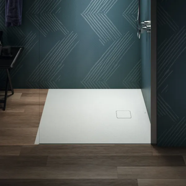 Ideal Standard Quadrat-Brausewanne Ultra Flat Evo, Seidenweiß, 1000x1000x35 mm, bodengleicher Einbau möglich