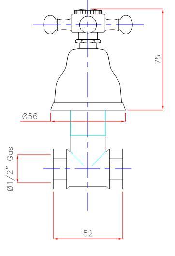 Unterputzventil 1/2″ AqvaRetro I - Sicht- und Funktionsteile - keramisches Innenoberteil 90° - chrom