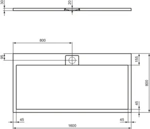 Ideal Standard Duschwanne „UltraFlatSi.life“ 80 × 160 cm in Quarzgrau Ideal Standard Duschwanne „UltraFlatSi.life“ 80 × 160 cm in Quarzgrau