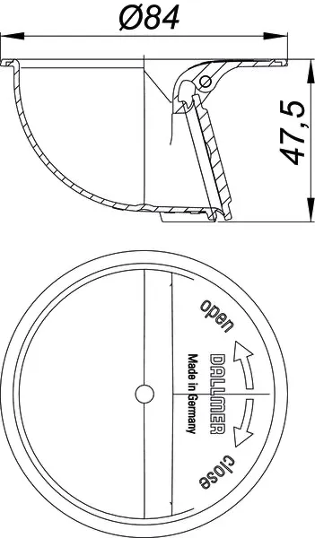 Geruchsverschluss DallDrain Plan, mechanisch