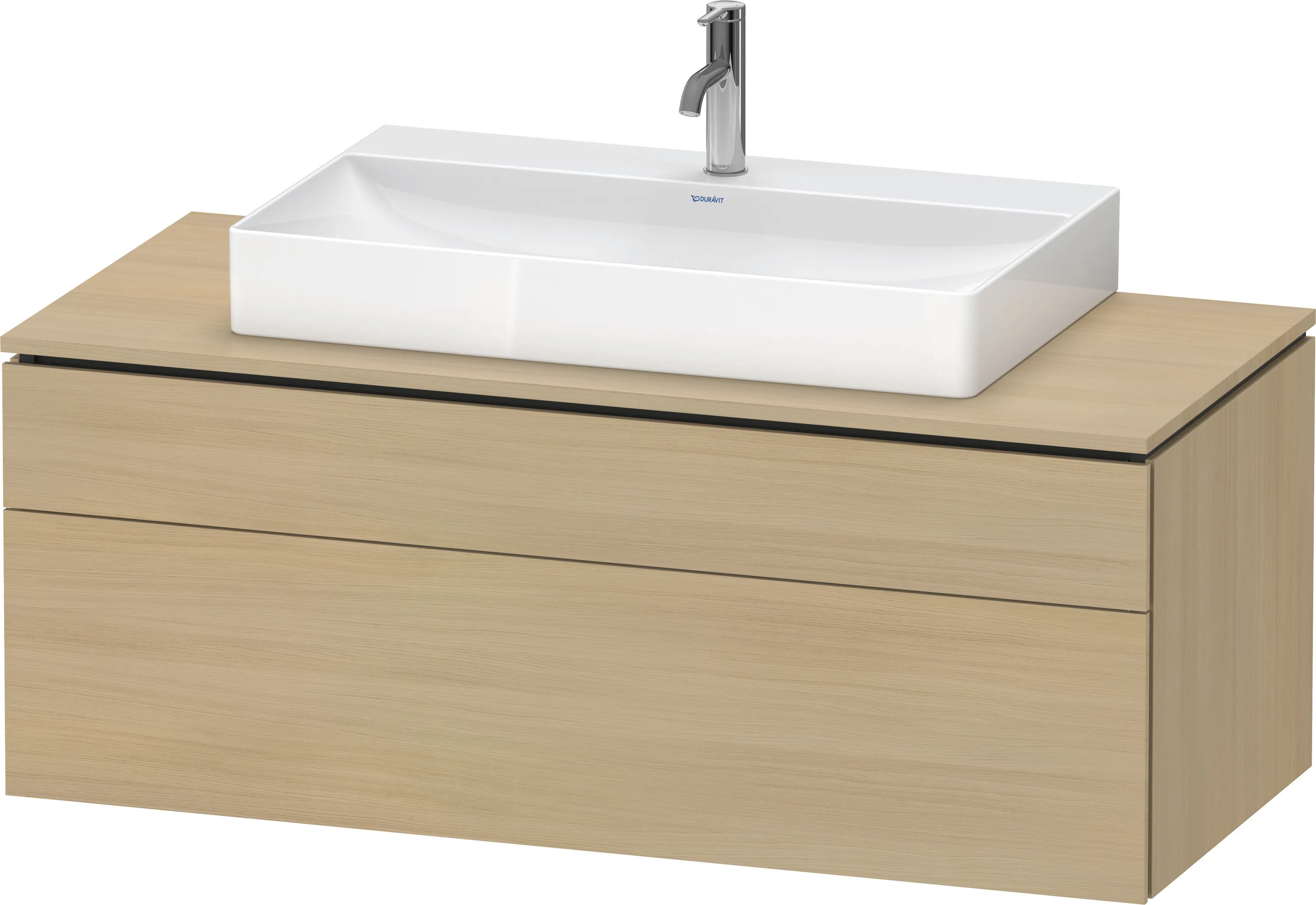 Duravit Waschtischunterschrank wandhängend „L-Cube“ 122 × 48,2 × 55 cm Mediterrane Eiche, mittig