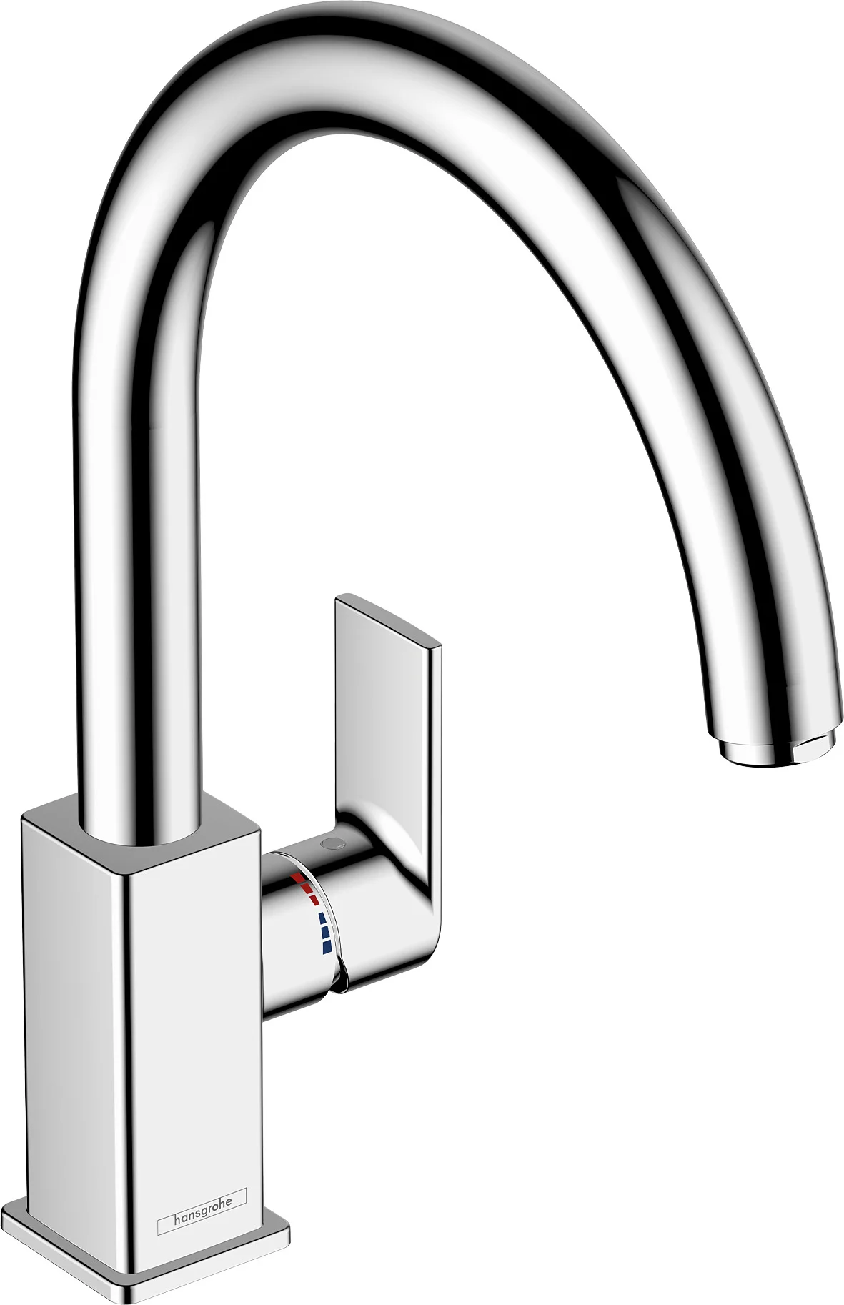 Hansgrohe Vernis Shape M35 Einhebel-Küchenmischer 210, Chrom, 1-Jet, ComfortZone 210, schwenkbar 120° oder 360°, Normalstrahl, max. Durchfluss 11,1 l/min, Keramikmischsystem, für Durchlauferhitzer geeignet