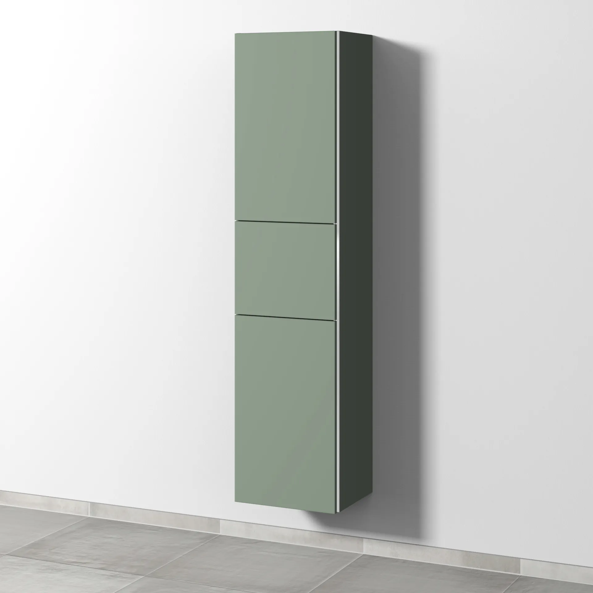 Sanipa Hochschrank „3way“ 400 × 1700 × 345 mm Anschlag links, in Soft-Green, Anschlag links