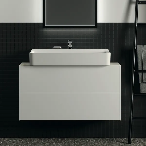 Waschtischplatte Conca, aus Keramik, 1002x373x6mm, Marmor Noir Desir Waschtischplatte Conca, aus Keramik, 1002x373x6mm, Marmor Noir Desir