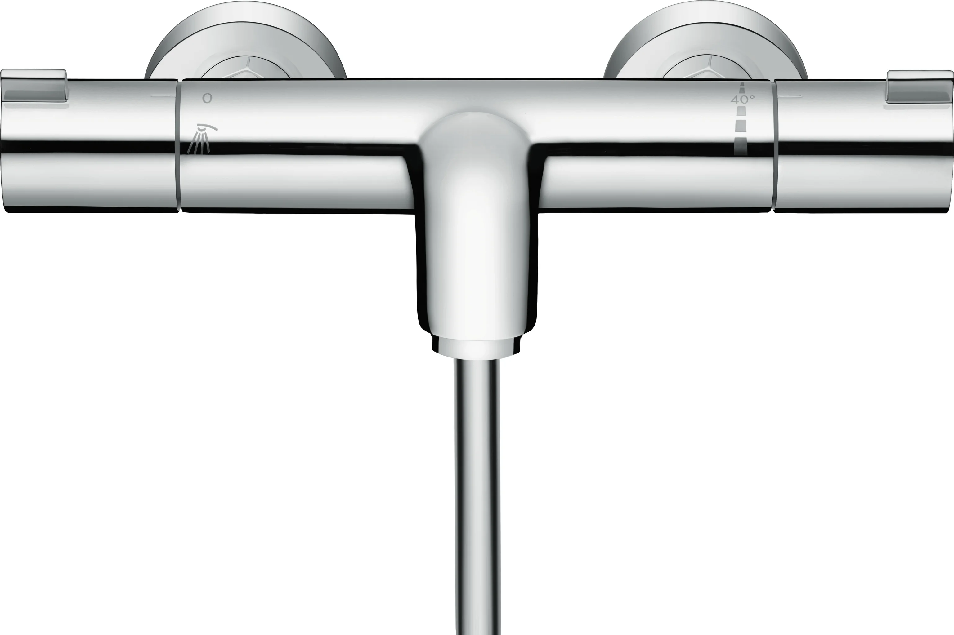 Hansgrohe Ecostat 1001 CL Wannenthermostat Aufputz Chrom, Ausladung 182 mm, 2 Verbraucher, Normalstrahl, max. Durchfluss 20 l/min