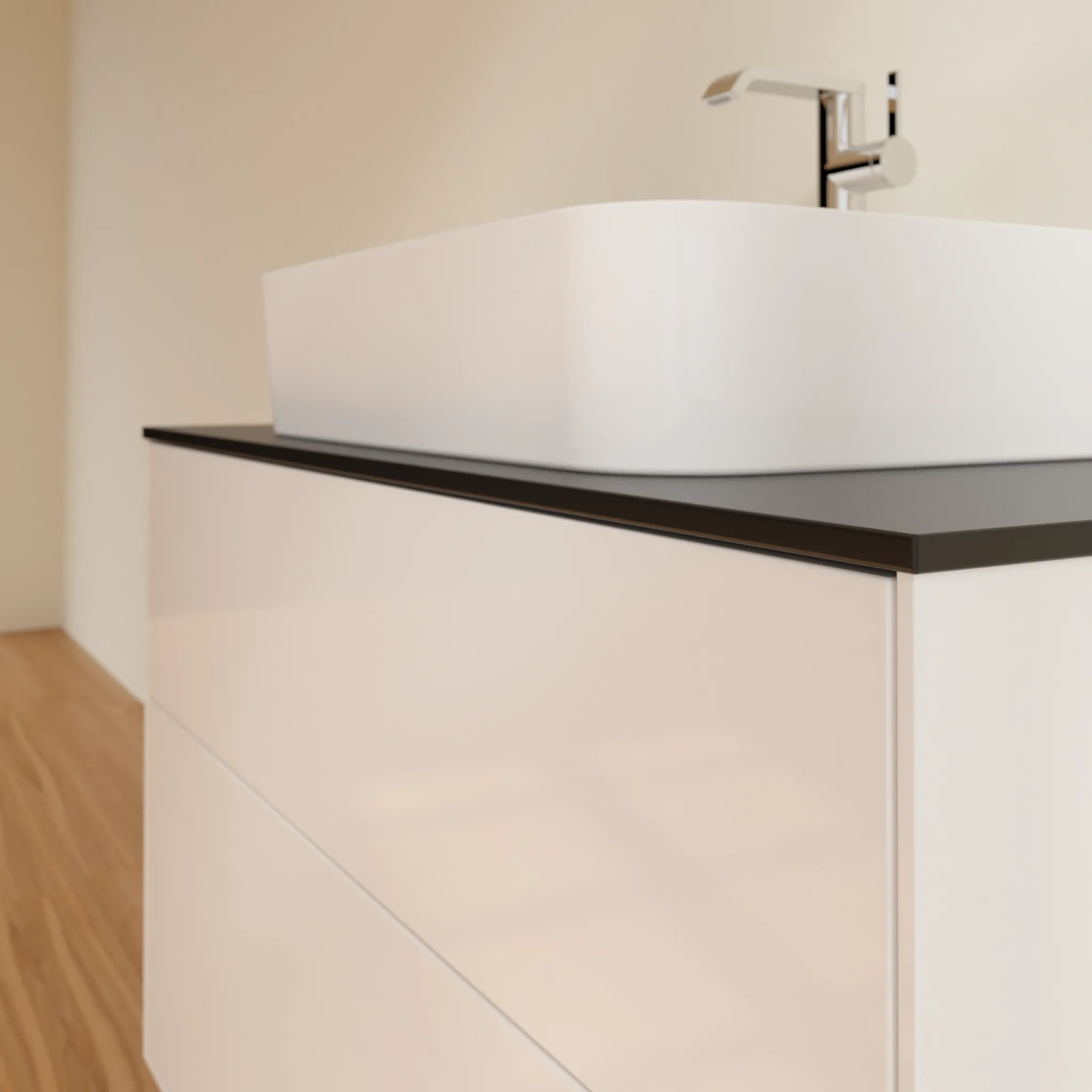 Villeroy & Boch Waschtischunterschrank „Finion“ für Schrankwaschtisch 1000 × 603 × 501 mm Glossy White Lacquer, für Becken mittig