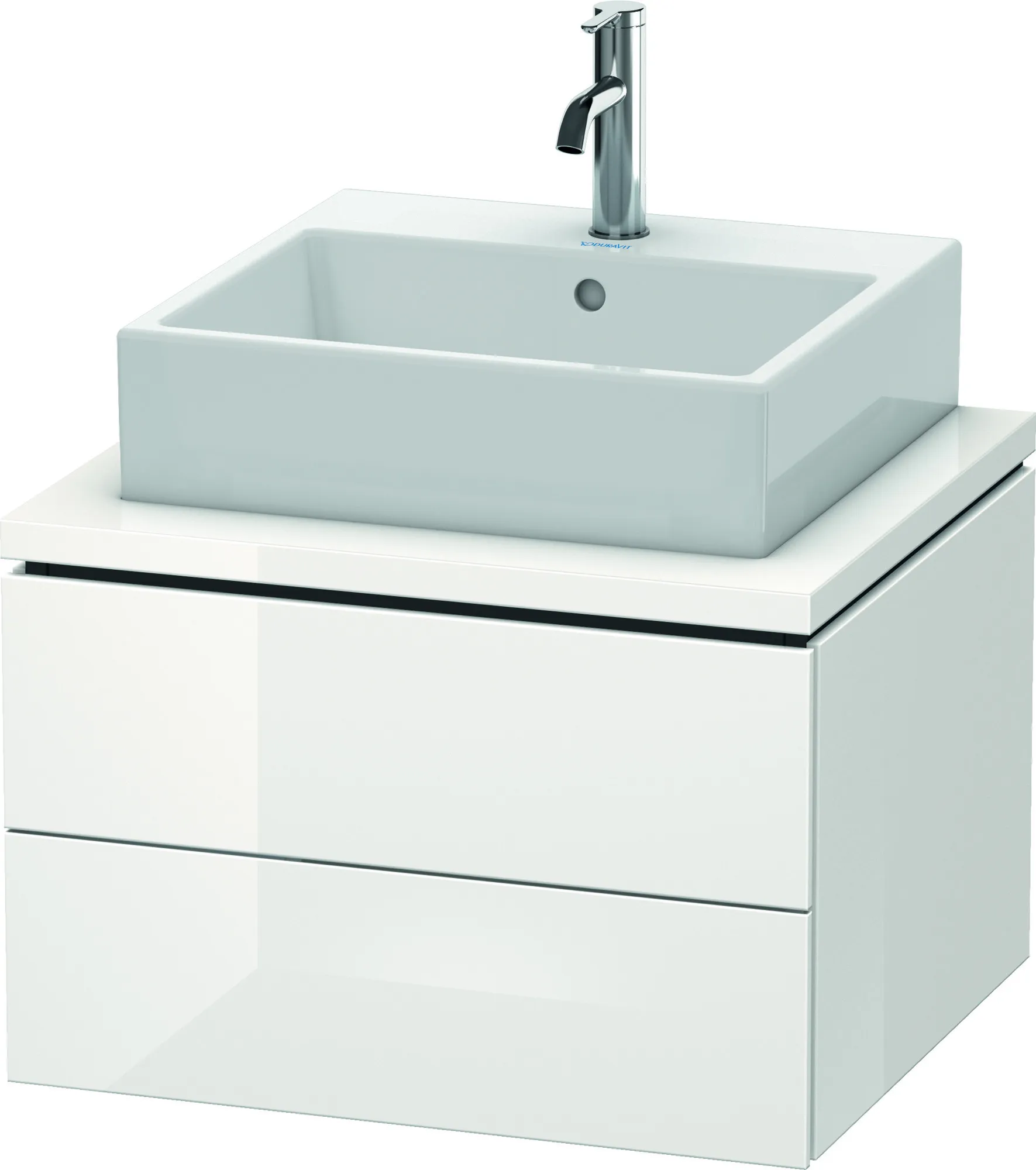 Duravit Waschtischunterschrank wandhängend „L-Cube“ 62 × 40 × 54,7 cm Weiß Hochglanz