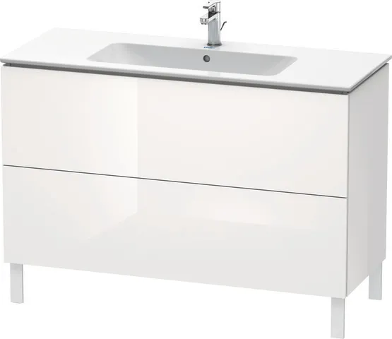 Duravit Waschtischunterschrank bodenstehend „L-Cube“ 122 × 70,4 × 48,1 cm Weiß Hochglanz Duravit Waschtischunterschrank bodenstehend „L-Cube“ 122 × 70,4 × 48,1 cm Weiß Hochglanz