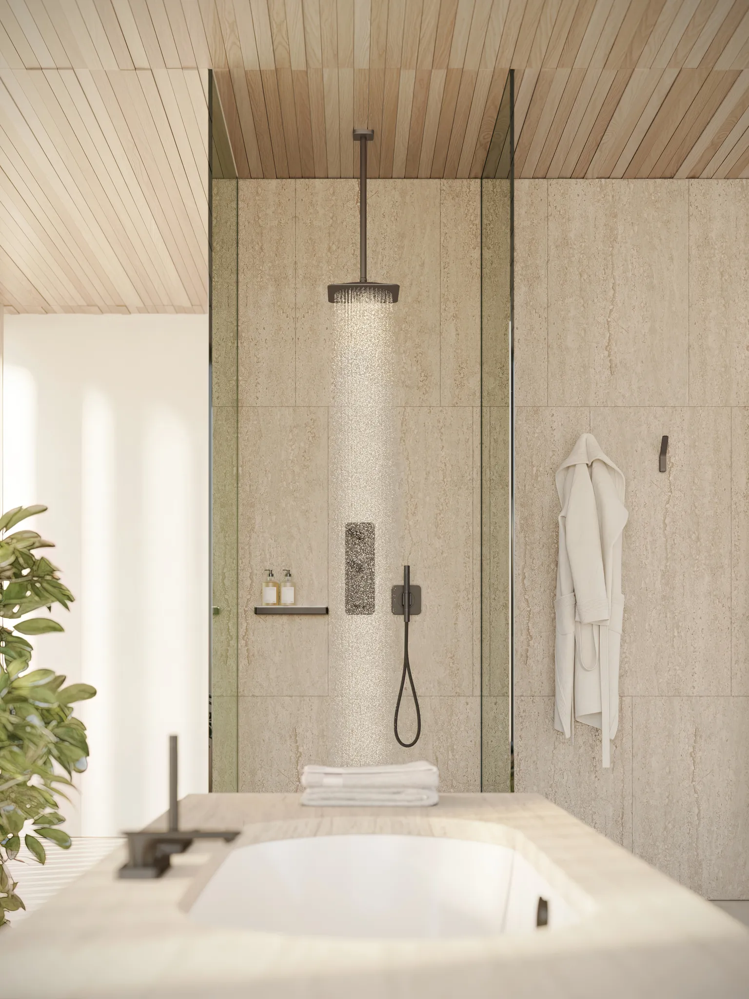 Hansgrohe Unterputz-Armatur „Axor Citterio C“ Ausladung 0 mm in Brushed Black Chrome