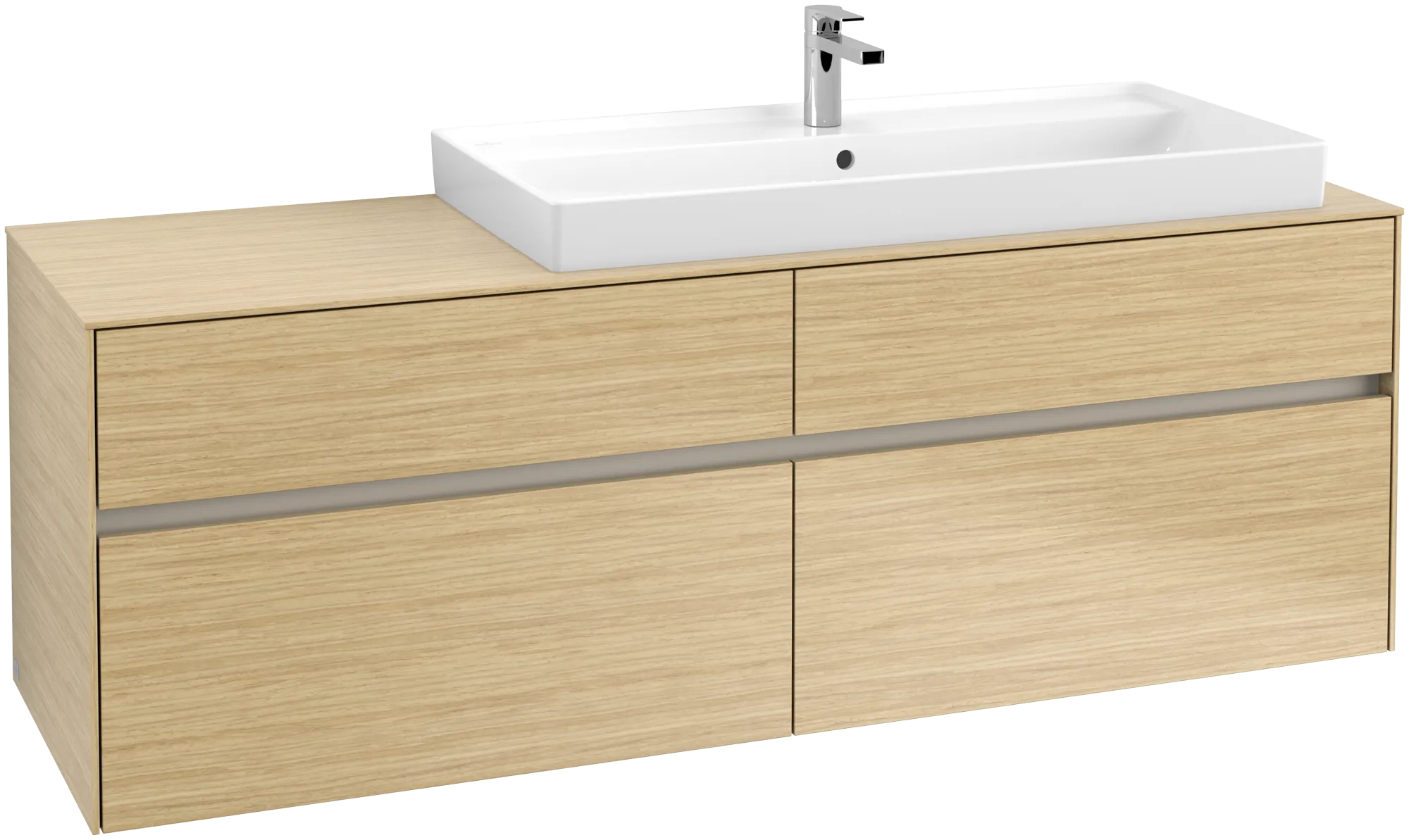 Villeroy & Boch Waschtischunterschrank „Collaro“ 1600 × 548 × 500 mm Nordic Oak, ohne Beleuchtung, für Becken rechts