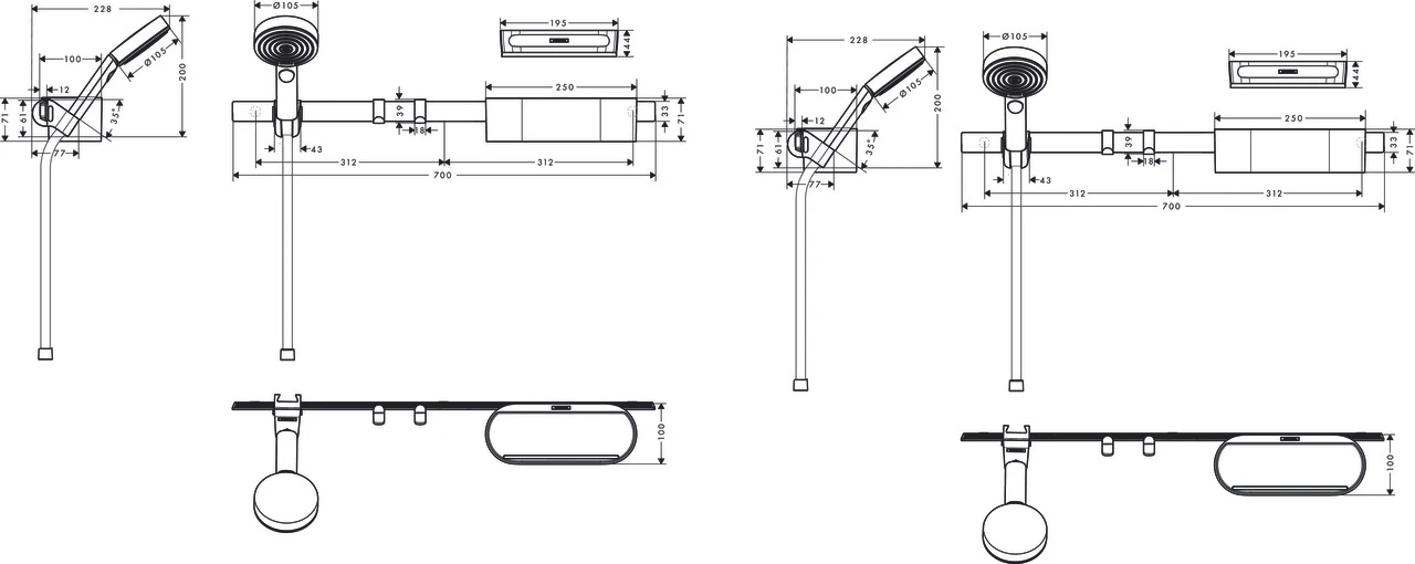 Bundle WallStoris 105 3jetEco U'Pl 700 mattschwarz