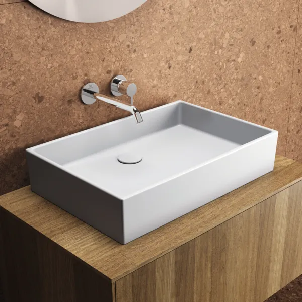 Waschbecken „Extra“ 60 × 40 × 12,5 cm in Seidenweiß Waschbecken „Extra“ 60 × 40 × 12,5 cm in Seidenweiß
