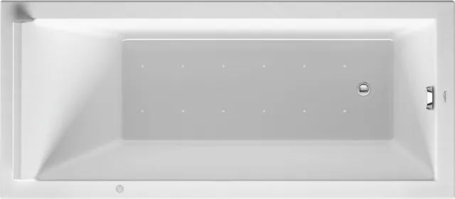 Duravit Whirlwanne „Starck“ rechteck 1600 × 700 mm, Fußablauf mit Air-System, in Weiß Duravit Whirlwanne „Starck“ rechteck 1600 × 700 mm, Fußablauf mit Air-System, in Weiß