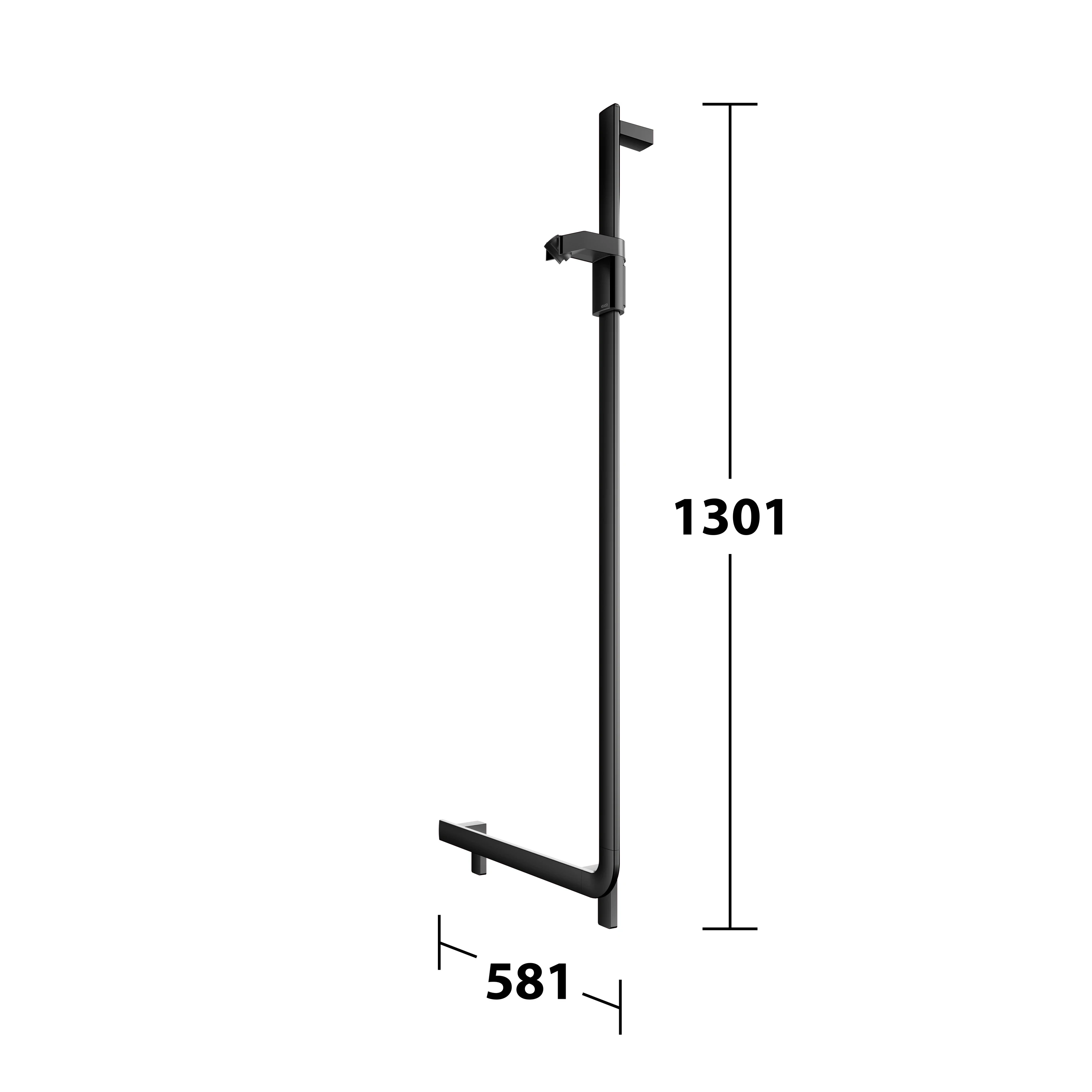 AXESS 35006371301 Winkelgriff 90 Grad rechts / mit Brauseschieber 600/1300 mm schwarz matt