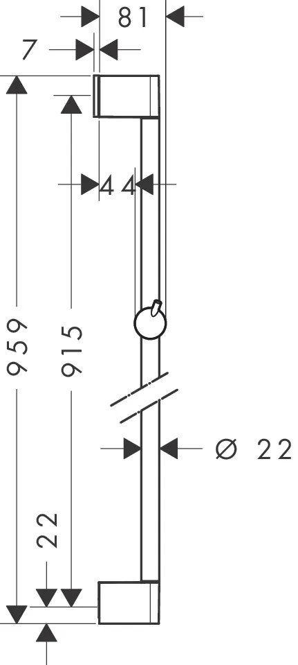 Brausenstange Unica'Crometta 900mm chrom ohne Schlauch Brausenstange Unica'Crometta 900mm chrom ohne Schlauch