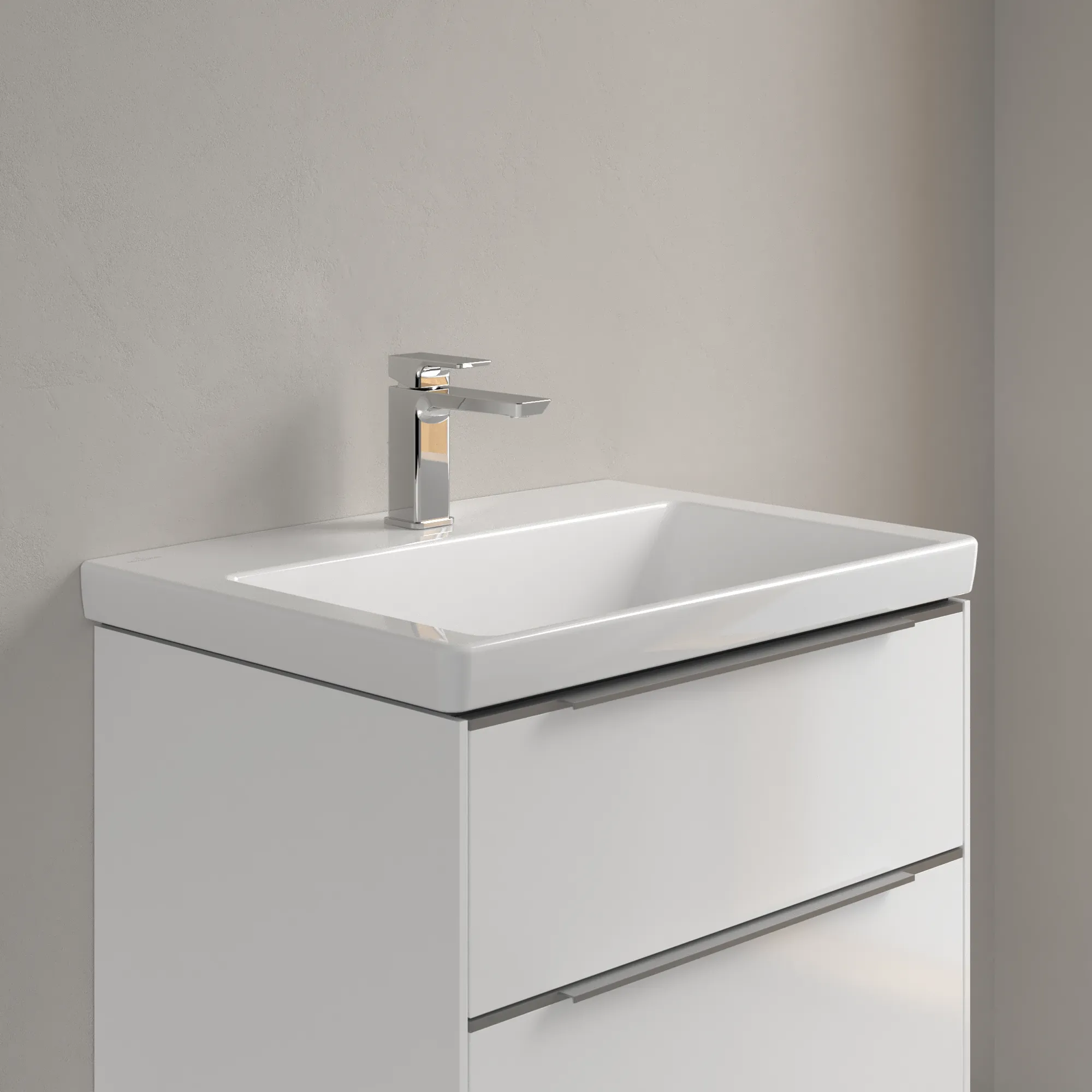 Villeroy & Boch Schrankwaschtisch Subway 3.0, 4A7066, weiß Alpin CeramicPlus, 165x650x470 mm, TitanCeram, glänzend, ohne Überlauf, für 3-Loch-Armatur