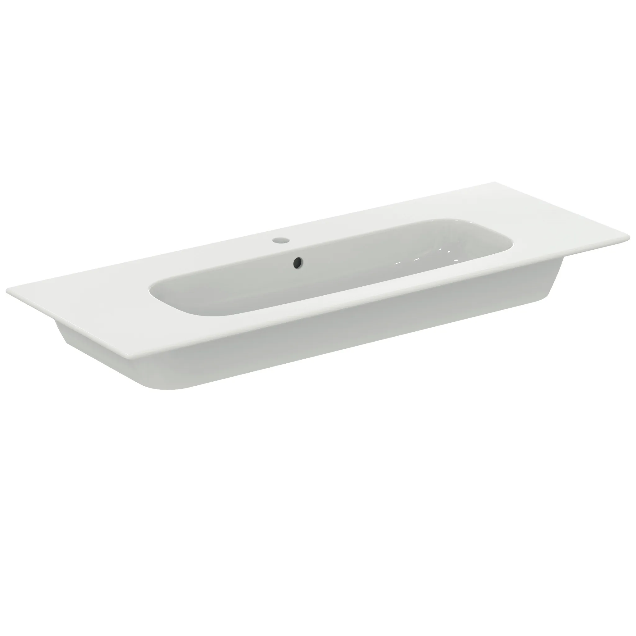 Waschbecken „i.life A“ 124 × 46 × 15,5 cm, Hahnlochposition mittig