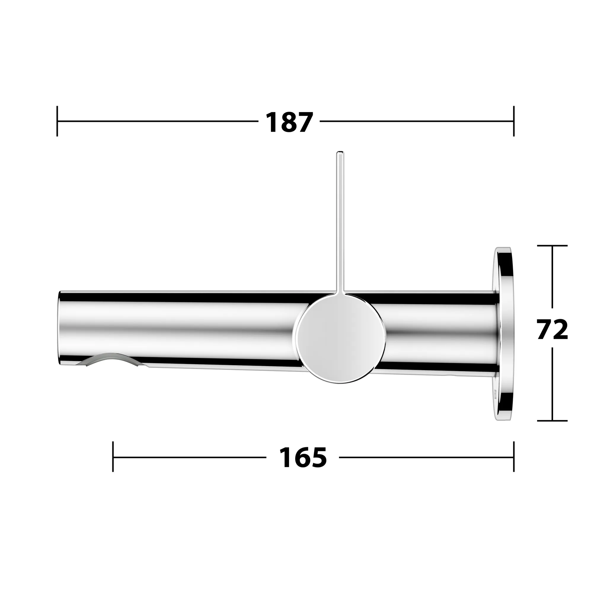 KEUCO IXMO Einhebel-Waschtischmischer Unterputz 1 Loch IXMO Pure für Wandmontage, rund Ausladung 165 mm/IXMO Pure verchromt