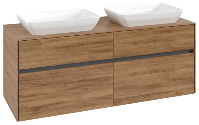 Villeroy & Boch Waschtischunterschrank „Collaro“ 1400 × 548 × 500 mm Kansas Oak, ohne Beleuchtung, für links und rechts Villeroy & Boch Waschtischunterschrank „Collaro“ 1400 × 548 × 500 mm Kansas Oak, ohne Beleuchtung, für links und rechts