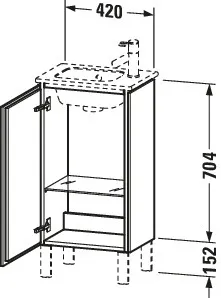 Duravit Waschtischunterschrank bodenstehend „L-Cube“ 42 × 70,4 × 29,4 cm