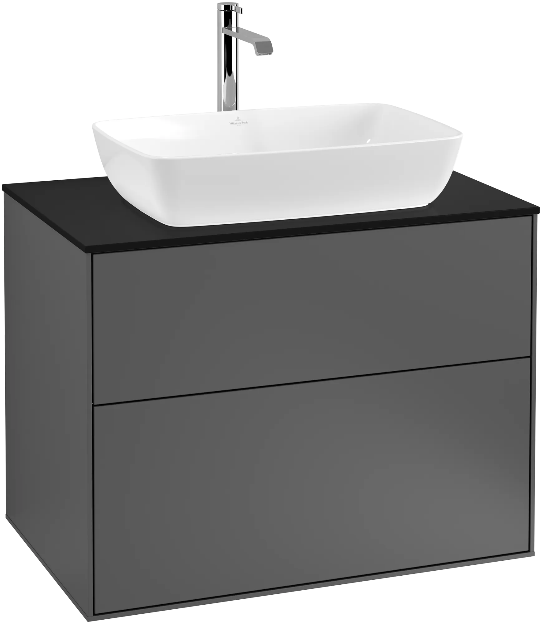 Villeroy & Boch Finion Waschbeckenunterschrank F75 800x603x501mm Anthracite Matt Lacquer / Glass Black Matt Villeroy & Boch Finion Waschbeckenunterschrank F75 800x603x501mm Anthracite Matt Lacquer / Glass Black Matt