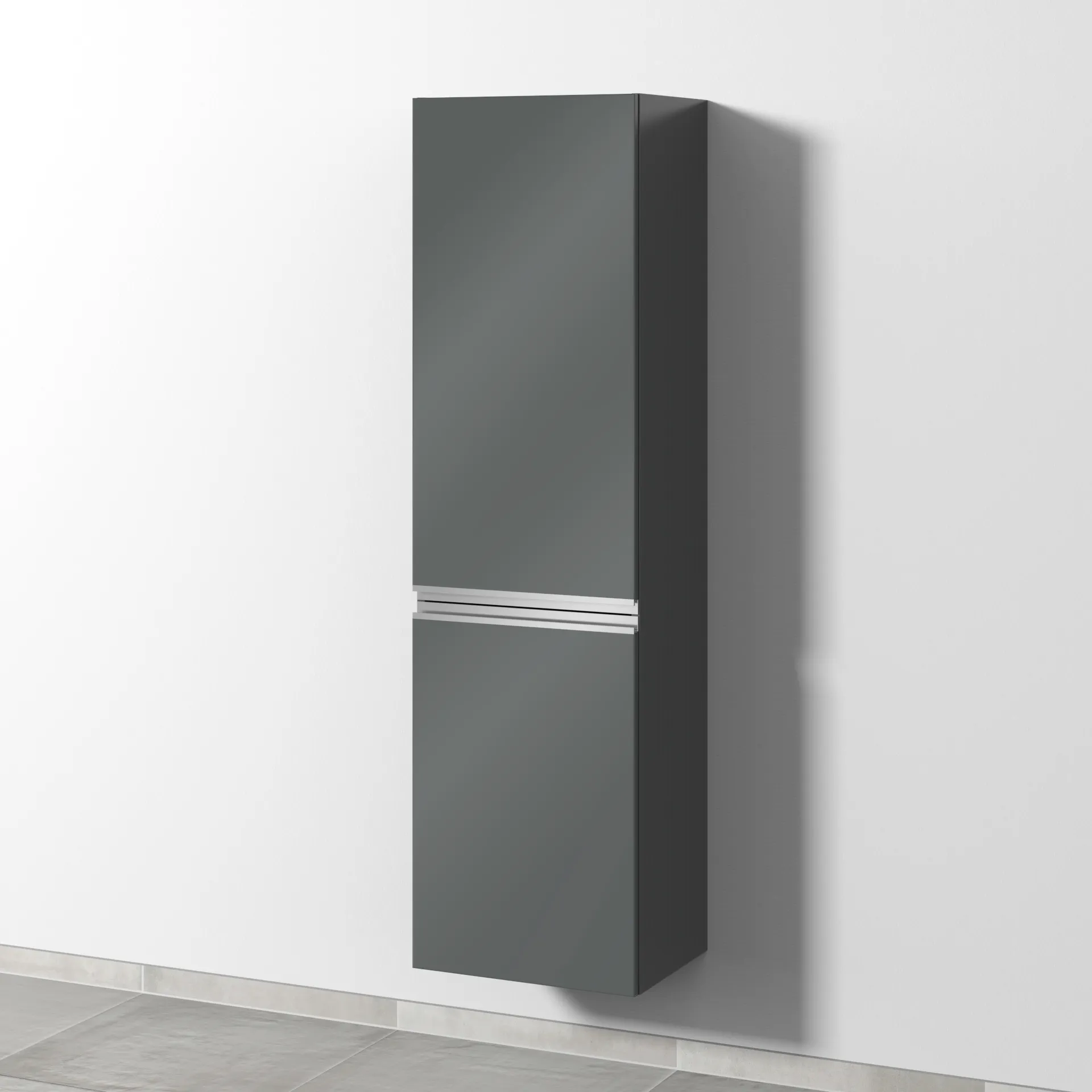 Sanipa Hochschrank „2morrow“ 450 × 1615 × 350 mm in Anthrazit (glanz)