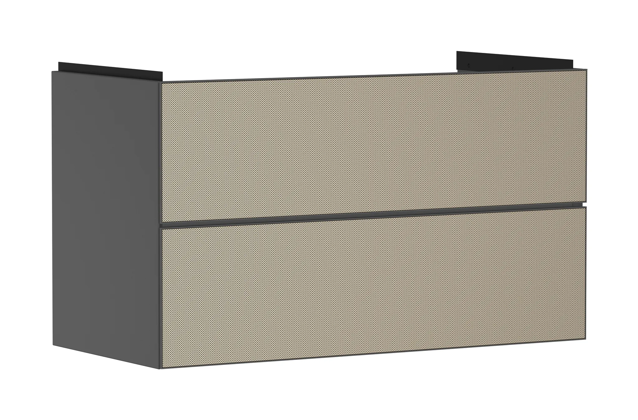 Xevolos E Waschtischunterschrank Schiefergrau Matt 980/475 mit 2 Schubkästen für Waschtisch Bronze Struktur