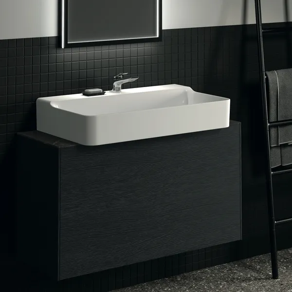 Waschtischplatte Conca, aus Keramik, 1002x373x6mm, Marmor Noir Desir Waschtischplatte Conca, aus Keramik, 1002x373x6mm, Marmor Noir Desir
