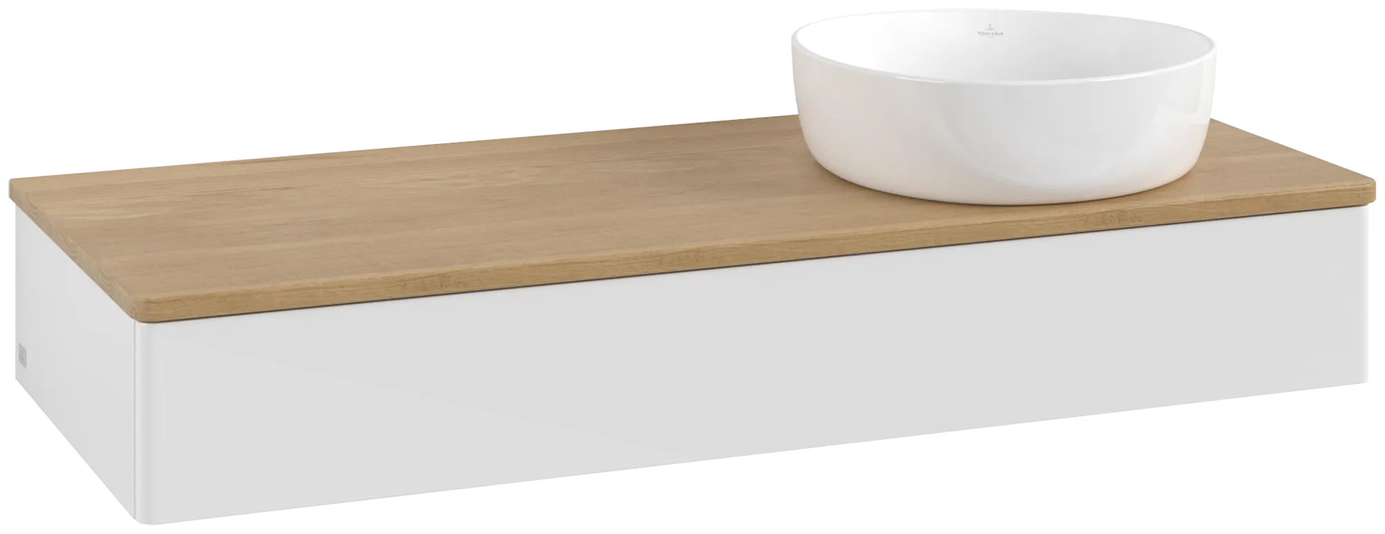 Villeroy & Boch Antao Waschbeckenunterschrank K12_1, 1200x190x500mm, Glossy White Lacquer / Honey Oak
