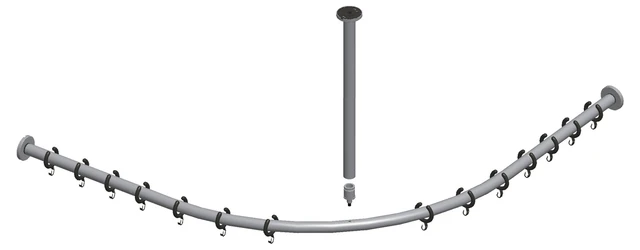 Plan 14938170900 Brausevorhangstangen-Set für Viertelkreisdusche 900 x 900 mm silber-eloxiert Plan 14938170900 Brausevorhangstangen-Set für Viertelkreisdusche 900 x 900 mm silber-eloxiert