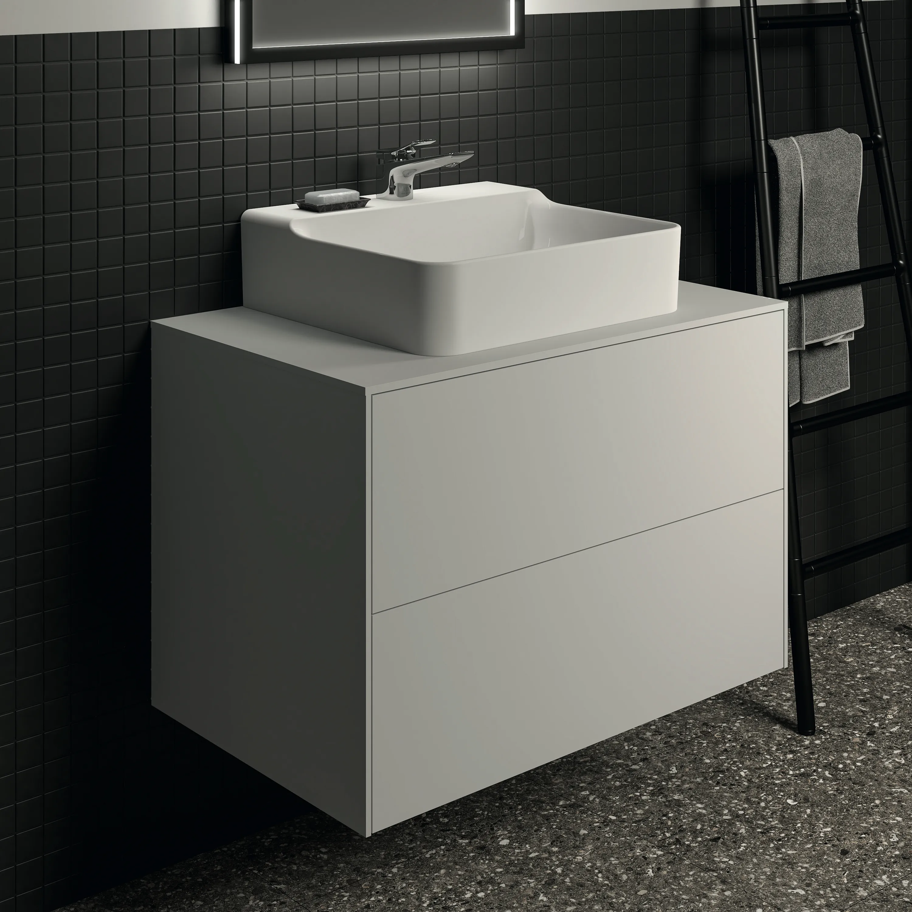 Ideal Standard Waschtischunterschrank „Conca“ 80,2 × 55 × 50,5 cm Weiß matt lackiert Ideal Standard Waschtischunterschrank „Conca“ 80,2 × 55 × 50,5 cm Weiß matt lackiert