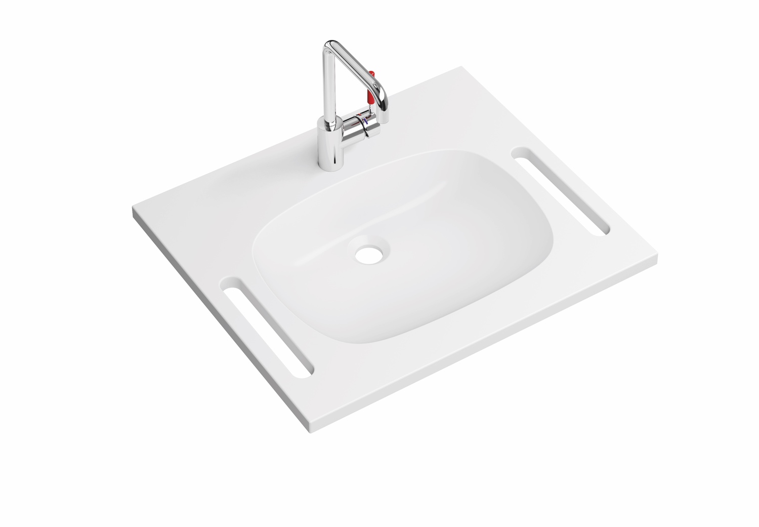 Set-Waschtisch und Armatur 950.19.040 99 65 × 55 × 12,5 cm in Aquablau