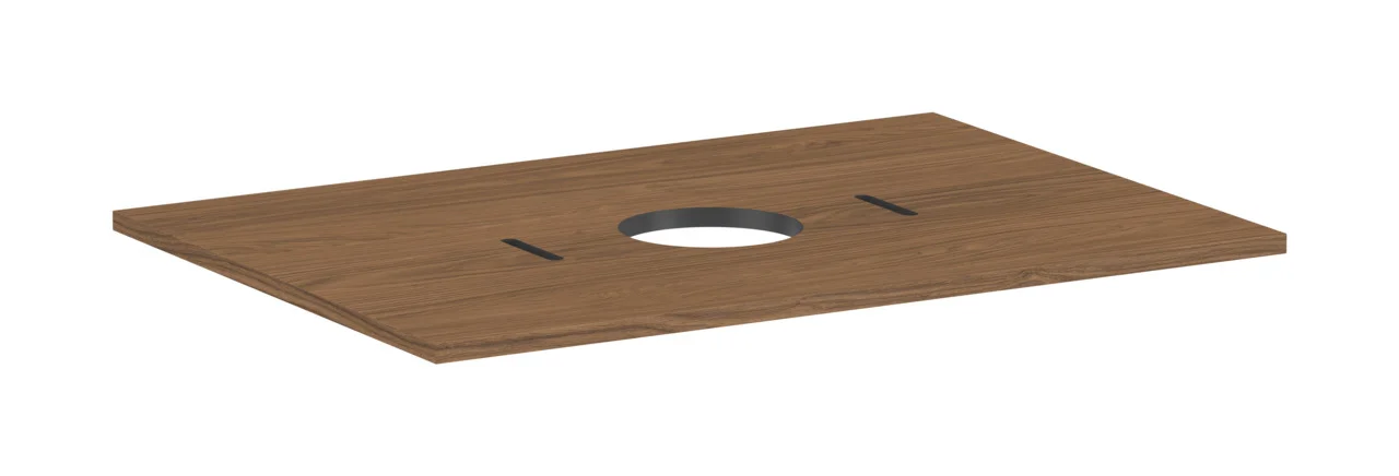 Hansgrohe Xilesa E Konsole, Eiche Kaschmir, 780 x 550 mm, mittiger Beckenausschnitt für Aufsatzwaschtisch ohne Hahnloch