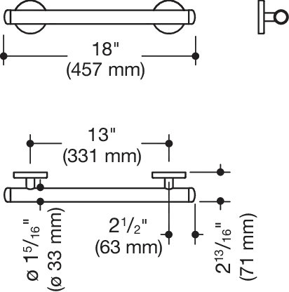 HEWI Haltegriff „System 800K“ in Umbra HEWI Haltegriff „System 800K“ in Umbra