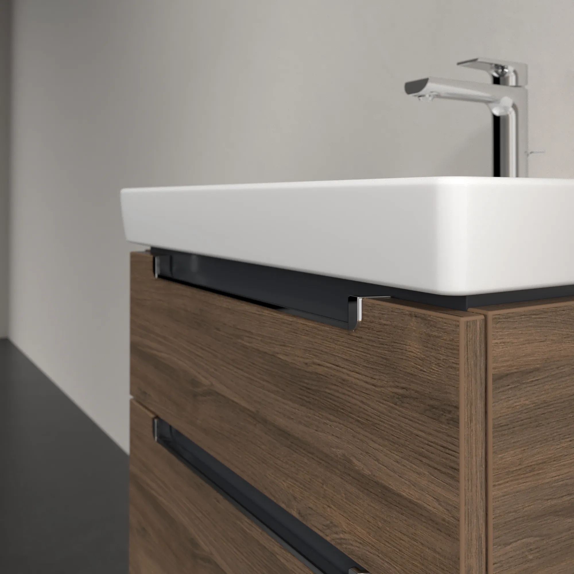 Villeroy & Boch Waschtischunterschrank „Subway 2.0“ 587 × 590 × 454 mm Arizona Oak, für Becken mittig, ohne Beleuchtung