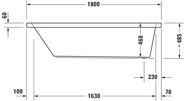 Duravit Badewanne „Starck“ rechteck 180 × 90 cm, Fußablauf