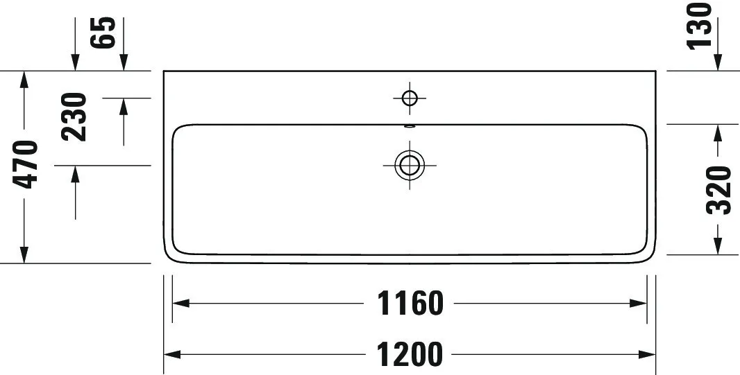 Wandwaschtisch geschliffen „Qatego“ 120 × 47 × 15 cm, ohne Hahnlochbohrung