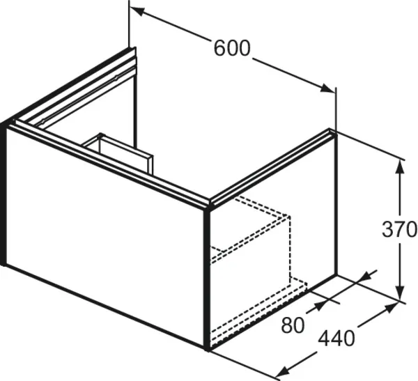 Ideal Standard Waschtischunterschrank „Conca“ 60 × 36,3 × 44 cm Anthrazit matt lackiert Ideal Standard Waschtischunterschrank „Conca“ 60 × 36,3 × 44 cm Anthrazit matt lackiert