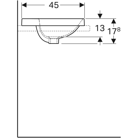 Einbauwaschtisch „Variform“ 55 × 45 cm 