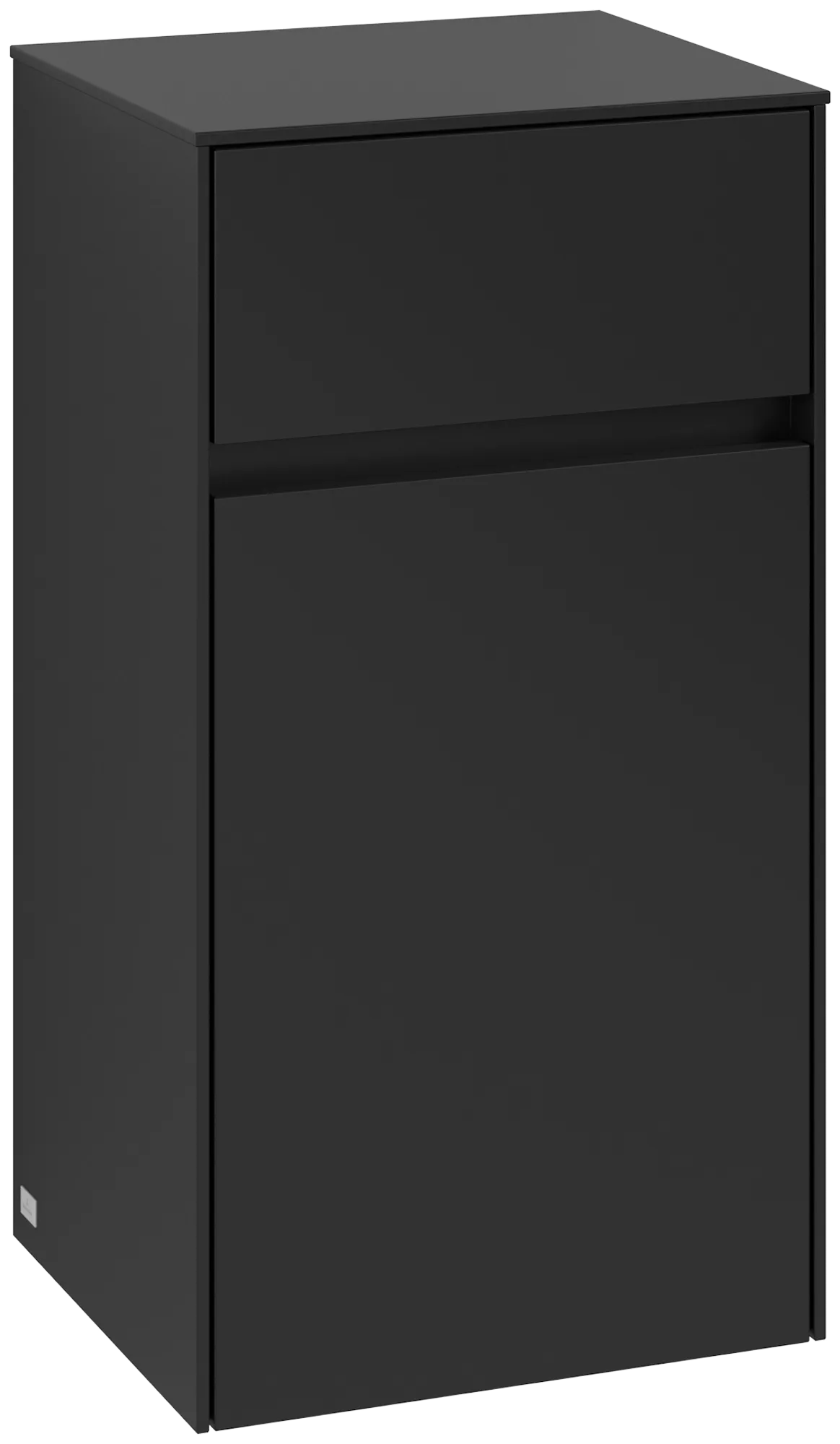 Villeroy & Boch Collaro Seitenschrank C03201, 404x748x349mm, 1 Tür, 1 Schublade, rechts Anschlag, Volcano Black